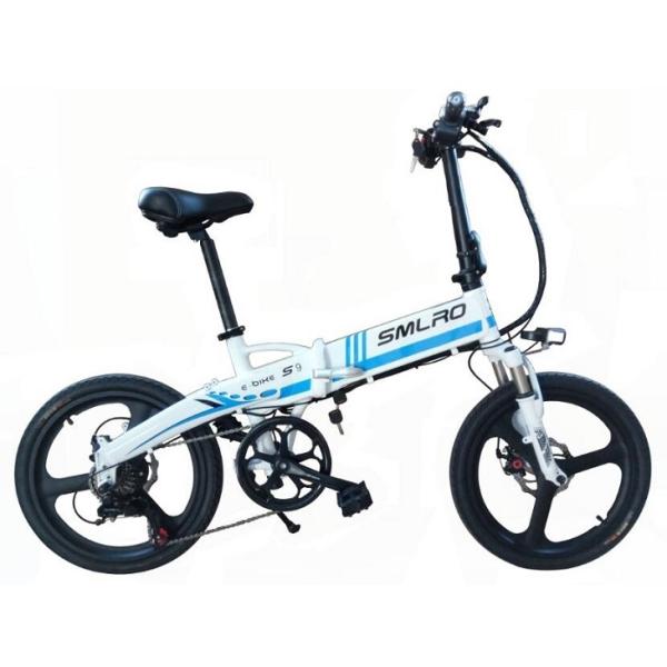 White 48V Portable Electric Bike , 350W 10Ah Battery Powered Bicycles