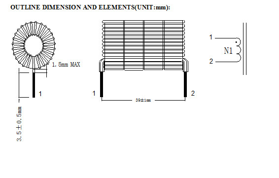 1.1mm Low DC Resistance Common Mode Coil , 4pcs UL High Frequency Choke
