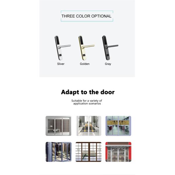 DIgital Fingerprint Aluminum Sliding Door Lock Silver / Black / Golden Color