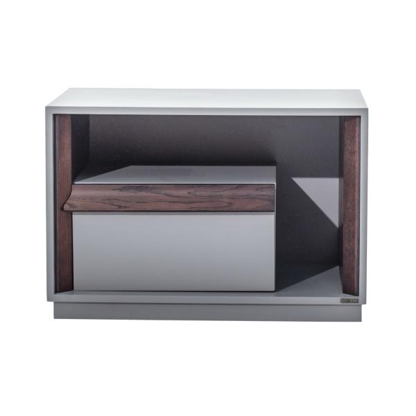 Luxury design Nightstand table by Oak wood furniture of Leather covered drawer panel made from China manufactuer