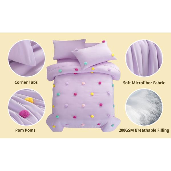 5 Piece Girls Toddler Bedding Set Children Comforter Sets Skin Friendly With Microfiber Fabric