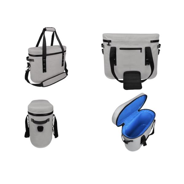 Custom Outdoor Cooler Box 20L Light Grey TPU Insulated Cooler Bag 40x27x32CM