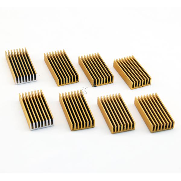 Gold Extruded Skived Fin Heat Sink Aluminum Profiles 50 X 20 Mm Copper Pin Bonded