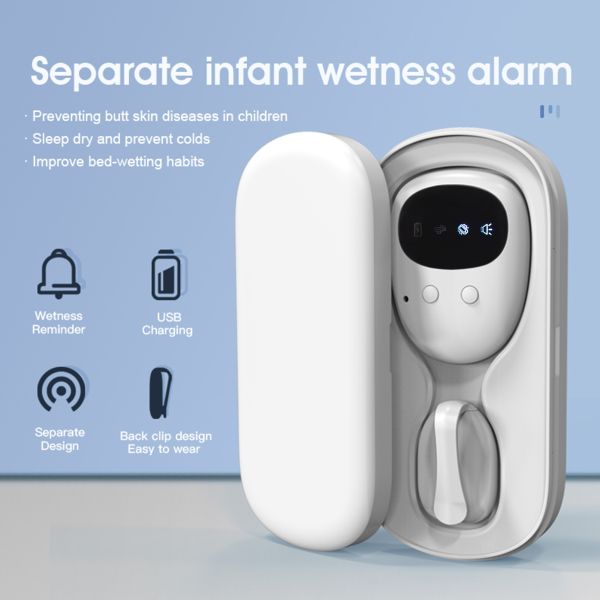 USB Rechargeable Wireless Enuresis Alarm Clip-On Sensor for Easy and Comfortable Wear