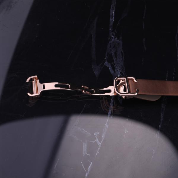 Luxury Brand Gold Watch 18K Rose Gold Women Watch with Diamond Leather Belt