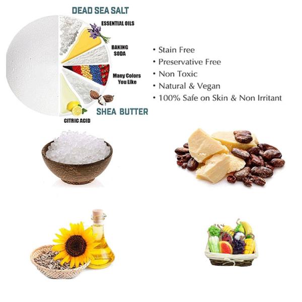 Essential Oil Bath Salts , Organic Rainbow Bath Bomb For Kids