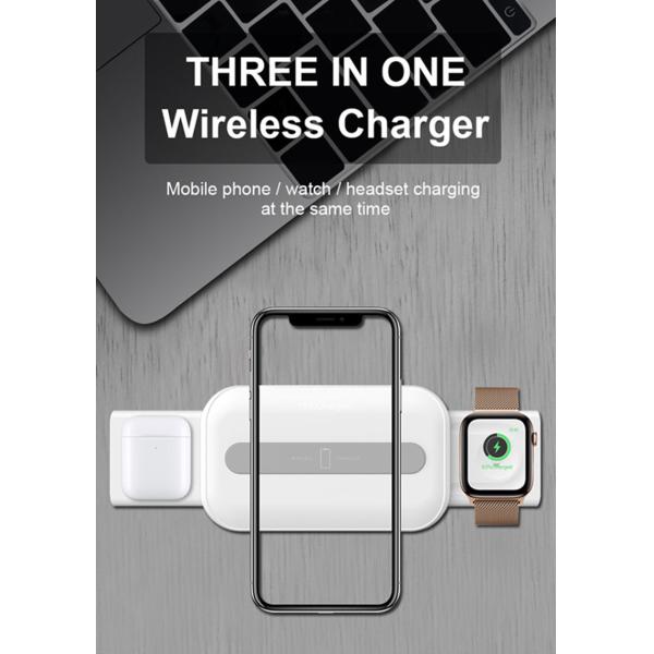 Iwatch Extendable QI 10W 3 In 1 Wireless Charging Station