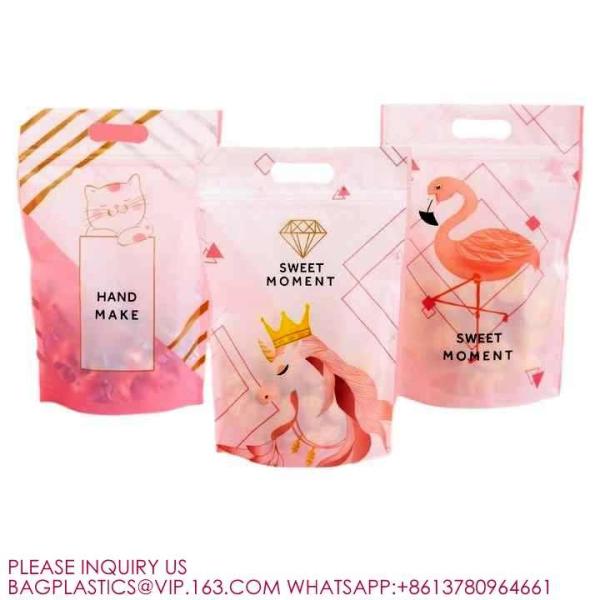 Eco Resealable Smell Proof Mylar Bags Holographic Packaging Pouch Bag with Clear Window