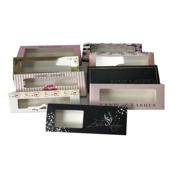 factory direct sell tuck eyelash pvc window color box Luxury foldable eyelash color box