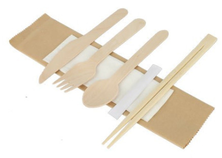 160mm Dyeing wooden cutlery Disposable wooden cutlery set