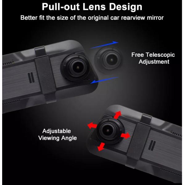 10 Inch Bluetooth Android Carplay Dashboard Mirror Stream Dual Drive Recorder IPS