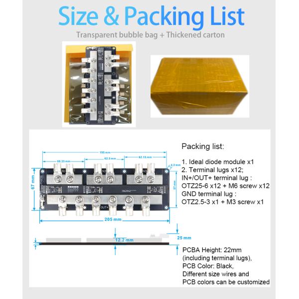 Enerkey 150V 150A 1in3 3in1 Ideal Diode Module Reliable Power Rectification Solutions for RV Modification