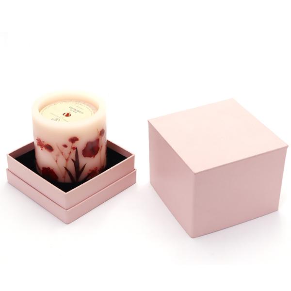 Custom Luxury Rigiding Textured Paper Candle Gift Boxes with Lid Print Own Logo Direct