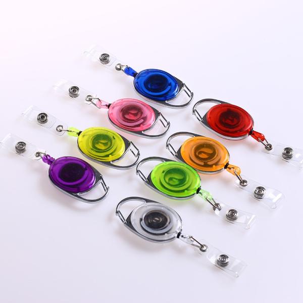 Deyi Retractable PVC Badge ReelCarabiner and Belt Clip Badge Reels Retractable with Key Chain for Office Worker Doctor N