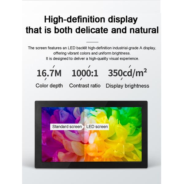24 inch Embedded Industrial Computer IP65 Waterproof 1000 Nits High Brightness Wall Mount Capacitive Touchscreen LCD Monitor for Kiosk