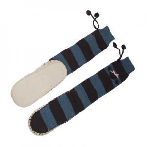 China Soft Black Blue Stripes Acrylic Spa Moisture Socks With Aloe Vera on sale
