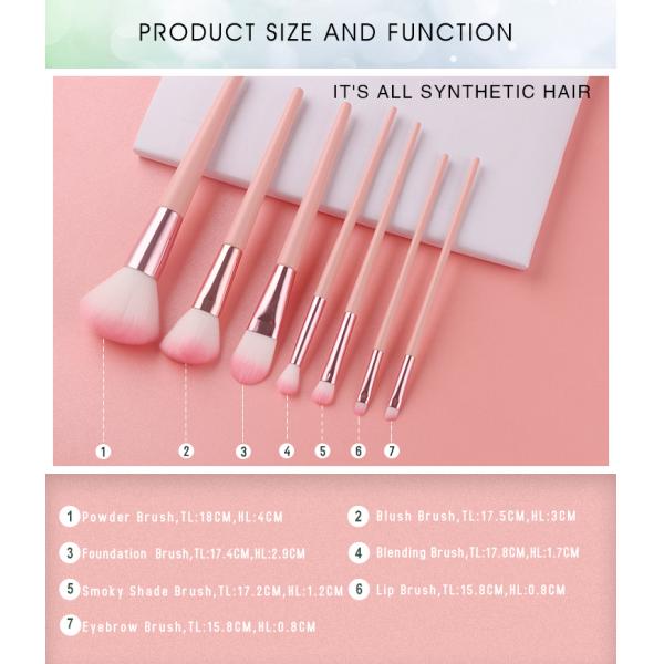 Brochas Maquillaje Eyeshadow Cosmetic Brushes 7pcs Nylon Wooden Handle