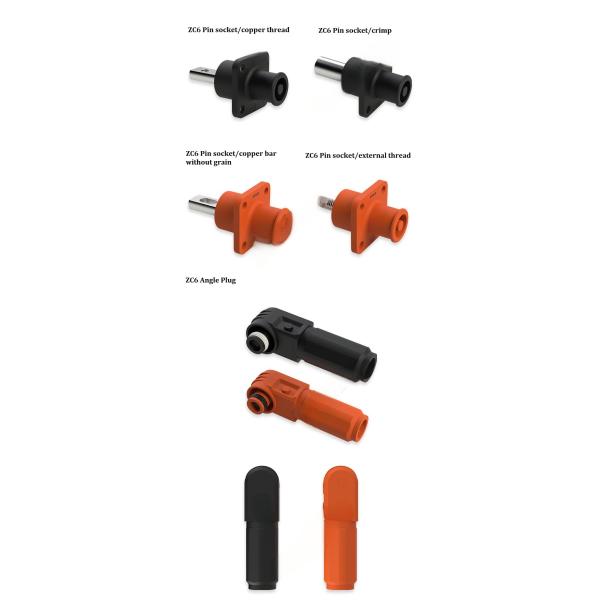 100A 120A single-core battery connector ZC6 Black Orange connector IP67