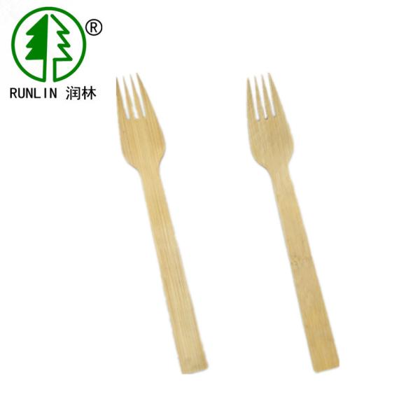 Quality 6.69in Compostable Disposable Bamboo Cutlery Set Travel Fork for sale