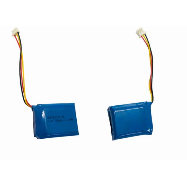 2S 7.4V Lithium Ion Battery Pack 782632 / 720mAh Li-polymer Battery Pack with UN38.3