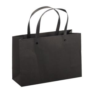 China Black Color Paper Foldable Shopping Bags , Paper Bags Printed With Logo wholesale