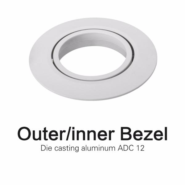 Anti Glare Indoor LED Downlights IP44 CRI96 7w Warm White Color Temperature