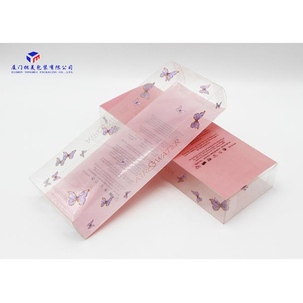 Custom Printed Plastic Boxes Rectangle Shape PET Plastic Box Gold Hot Stamping