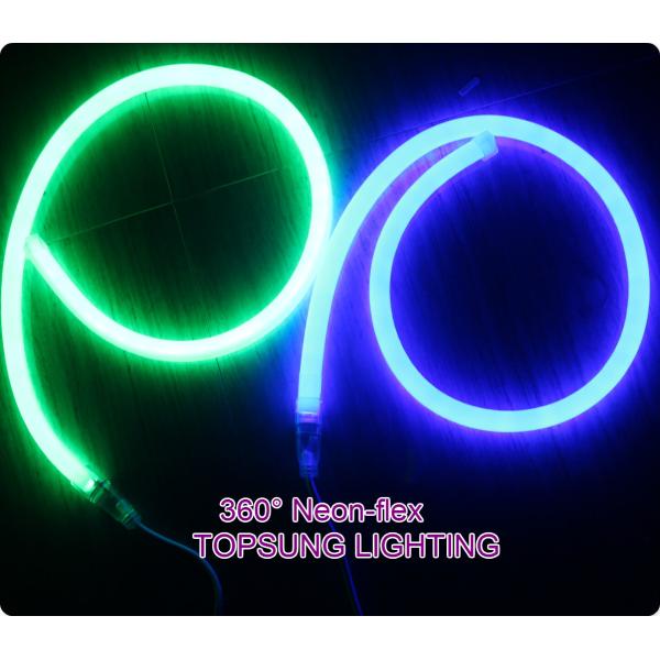 IP67 110 volt dmx led neon rope 16mm 360 degree round flex lights blue