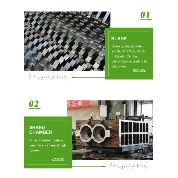 Crush Function Professional PLC Controlled Double Shaft Shredder for Industrial Waste