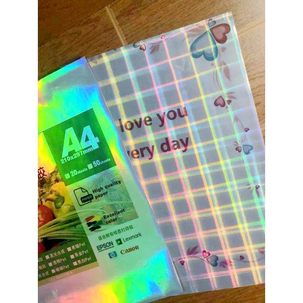 Customizable Label Printing Inkjet Print Holographic Self-adhesive Film PP Cold Transparent Holographic Lamination Film