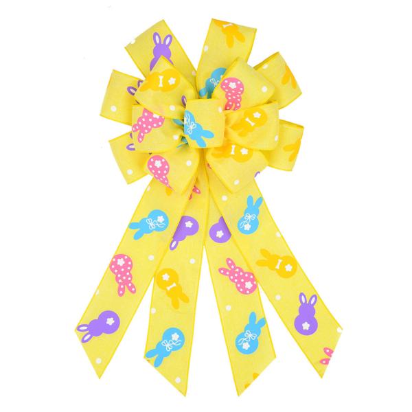 Cute Cartoon Egg And Rabbit Easter Ribbon Bow For Festival Decoration