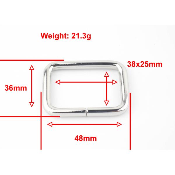 Fashion Design Purse Making Hardware , Rectangle D Ring For Bag Handbag