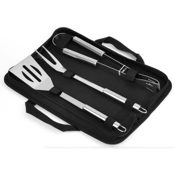 BBQ Tool set with Rollbag 3PCS Stainless Steel Barbecue For Outdoor Tool