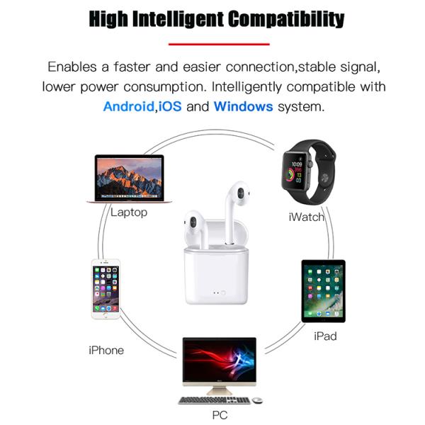 Apple Airpods I7s TWS Bluetooth Earbuds , In Ear Earphones 6 Months Guarantee