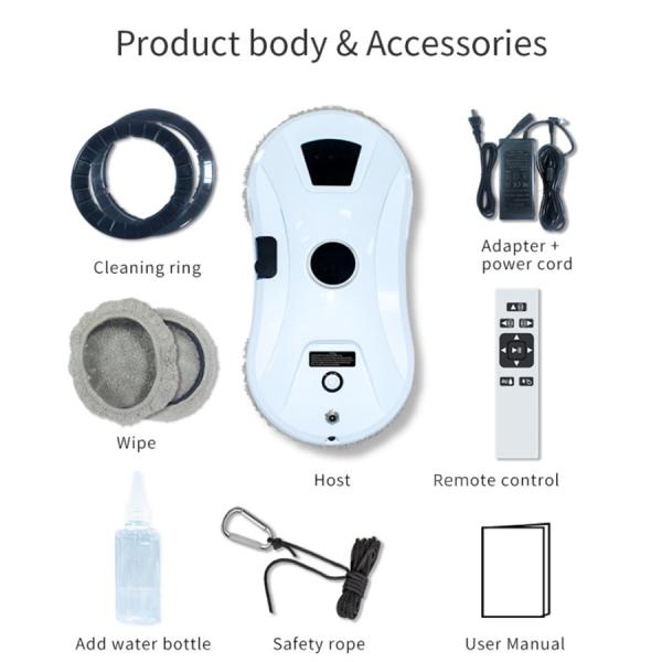 Fully Automatic English Operating Language Glass Window Cleaning Robot with Brush Motor