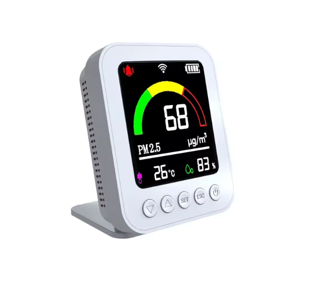China Tuya Smart WiFi Air Quality Monitor - Battery-Powered Real-Time Detector for PM2.5, Temperature & Humidity on sale