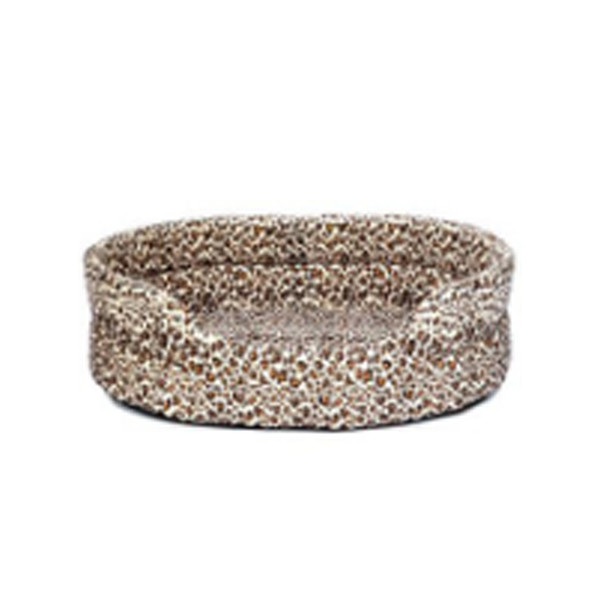 Leopard Print Round Dog Bed , Modern Cat Bed Waterproof Non - Slip Bottom