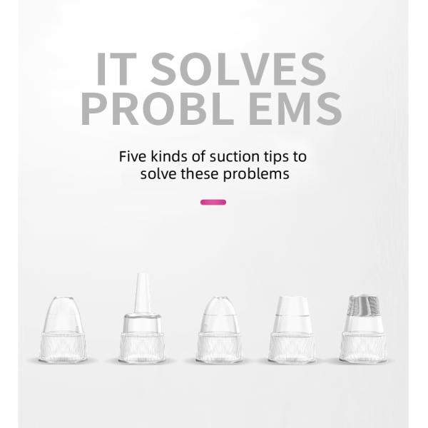 53kPa 3W Facial Vacuum Suction Machine Pore Cleanser Machine Replaceable Head