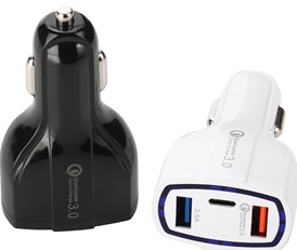 7A 3 USB CAR CHARGER QC3.0 TYPE-C+ USB Universal Compatible USB CAR CHARGER for all electronics cheap price