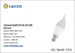 China SMD 2835 E14 Led Candle Bulbs Wiith PBT Aluminum Cover 30 000H wholesale