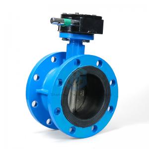 China Double Flanged Butterfly Valve Worm Gear Type For Water Flow Control wholesale