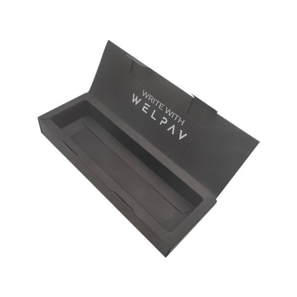 Custom Design Black Paper Card Pen Box Folding Cartons Packaging Boxes