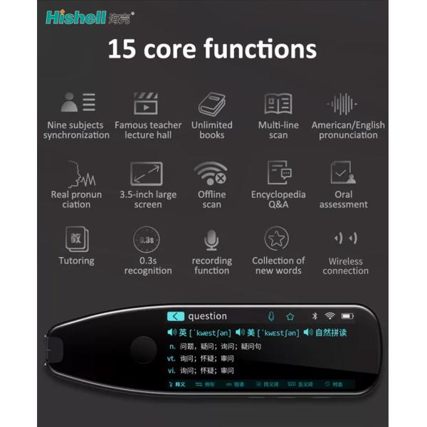 Handheld 1500mAh Voice Language Translators Multifunctional Durable