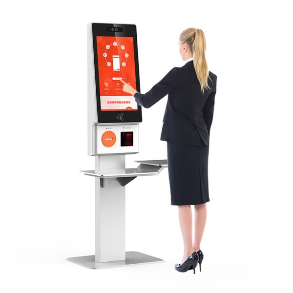 Self Checkout Kiosk With 23.8inch Touch Screen Display Printer Scanner For Retail Store Supermarket