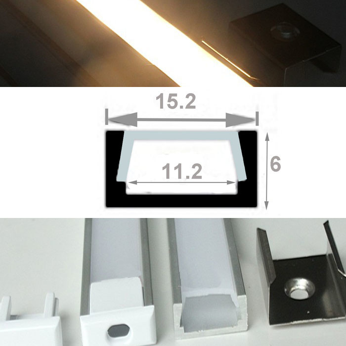 Quality 5050 3528smd 10mm width PCB LED strip accessory U shape aluminum channel surface mounted Al profile for sale