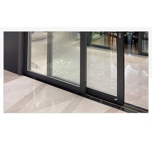 Customized Modern Multi Panel Sliding Doors , Temper Glass Aluminum Frame Doors
