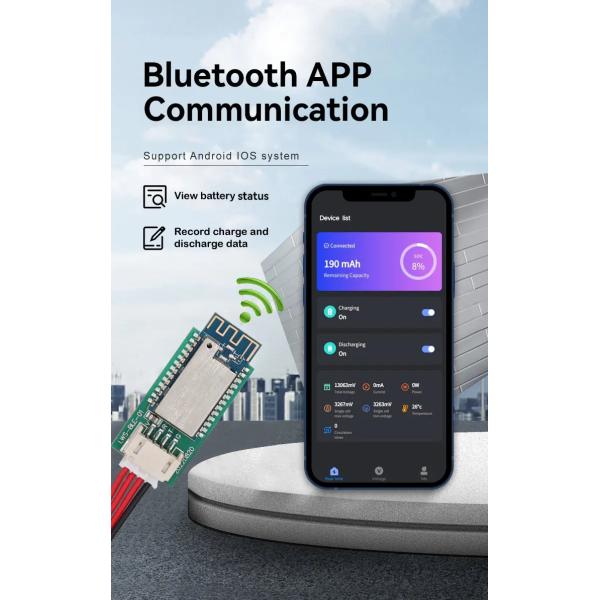 21S Smart Lifepo4 Battery BMS Board 80A For E Bike Solar Storage System