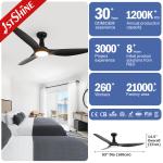Flush Mount Smart Ceiling Fan With DC Motor 3 Plastic Blades Engry-Saving