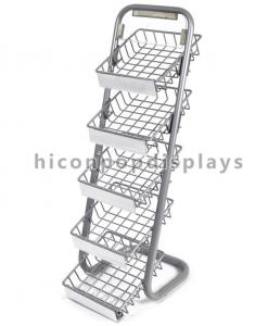 China 5 Layer Metal Tray Retail Flooring Display Stand Wire Snack Candy Bar Display Stand wholesale
