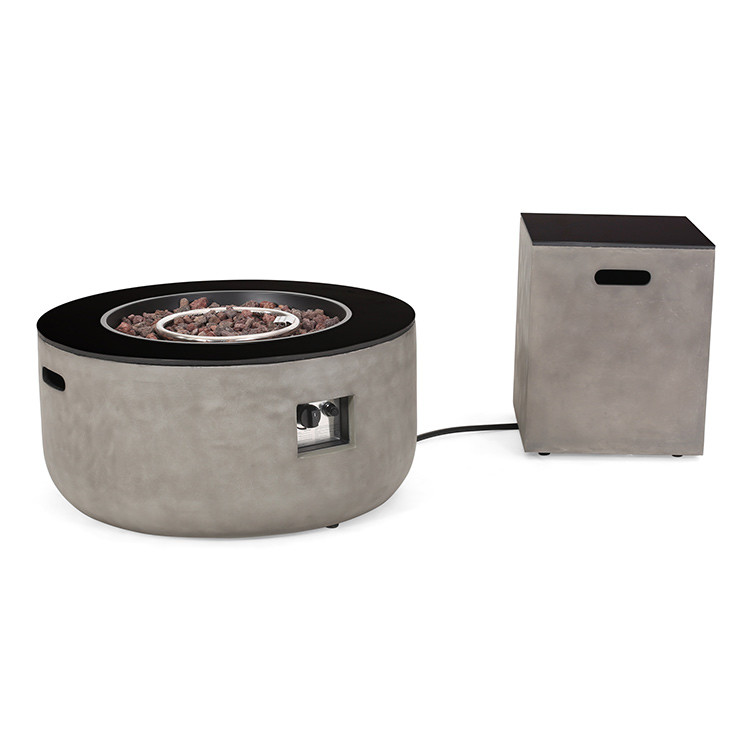 China Cement Customized Color Portable Round Propane Fire Pit For Camping Party wholesale
